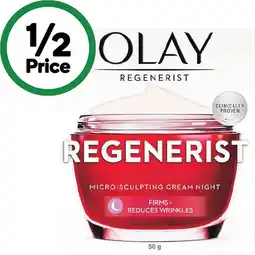 Woolworths Olay Regenerist Micro-Sculpting Night Face Cream 50g offer
