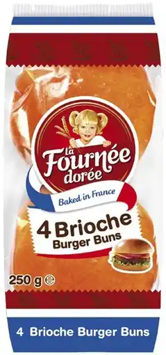 Coles La Fournee Doree Brioche Burger Buns 4 Pack 250g offer