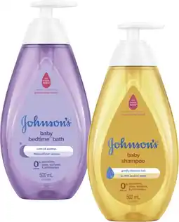 Coles Johnson's Baby Shampoo or Baby Bedtime Bath 500mL offer