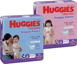 Coles Huggies Ultra Dry Jumbo Nappy Pants 48 Pack-62 Pack offer