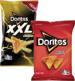 Coles Doritos or XXL Corn Chips 150g-170g offer