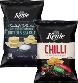 Coles Kettle Potato Chips or Crafted Collection 150g-165g offer