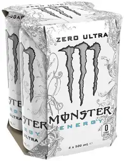 Coles Monster Energy Drink 4x500mL offer
