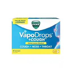 Woolworths Vicks VapoDrops + Cough Lozenges Pk 36 offer