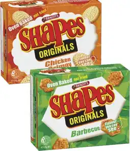 Coles Arnott's Shapes Crackers 130g-190g offer