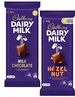 Coles Cadbury Dairy Milk Block Chocolate 150g-190g offer