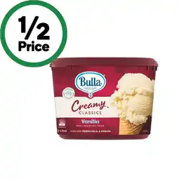 Woolworths Bulla Creamy Classics Tubs 2 Litre – From the Freezer offer
