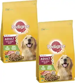 Coles Pedigree Dry Dog Food 2.5kg-3kg offer