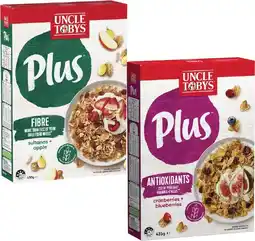 Coles Uncle Tobys Plus Cereal 410g-435g offer