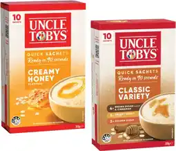 Coles Uncle Tobys Oats Quick Sachets 320g-350g offer