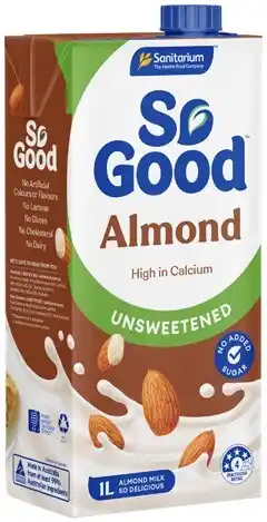 Coles Sanitarium So Good Unsweetened Almond Milk 1 Litre offer