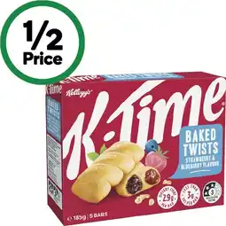 Woolworths Kellogg’s K-Time Twists 185g Pk 5 offer
