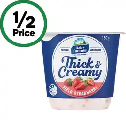 Woolworths Dairy Farmers Thick & Creamy Yoghurt 140-150g – From the Fridge offer