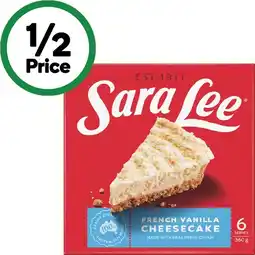 Woolworths Sara Lee Cheesecake Varieties 360-410g – From the Freezer offer
