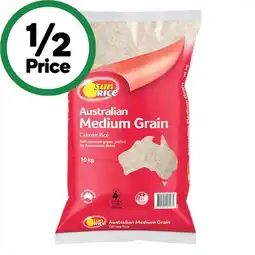 Woolworths SunRice Medium Grain White Rice 10kg offer