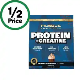 Woolworths Famous Nutrition Protein + Creatine Powder 400g offer