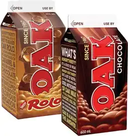 Coles Oak Flavoured Milk 600mL offer