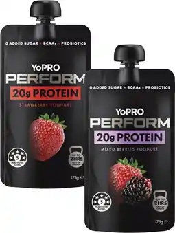Coles Danone YoPro Perform Yoghurt Pouch 175g offer
