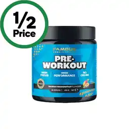 Woolworths Famous Nutrition Pre-Workout 225g offer