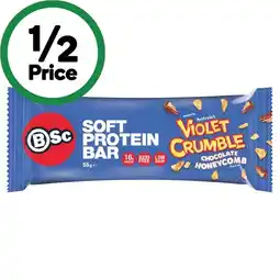 Woolworths BSc Violet Crumble Soft Protein Bar 55g offer