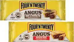 Coles Four'N Twenty Angus Beef Pies 4 Pack 700g offer