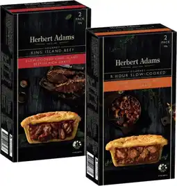 Coles Herbert Adams Slow Cooked Beef Pies 2 Pack 400g-420g offer