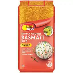 Woolworths SunRice Indian Grown Basmati Rice 1 kg offer