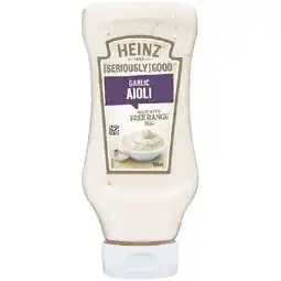 Woolworths Heinz Seriously Good Mayonnaise or Aioli 500ml offer