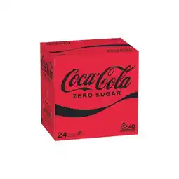 Woolworths Coca-Cola Classic, Zero Sugar or Diet Soft Drink Varieties 24 x 375ml offer