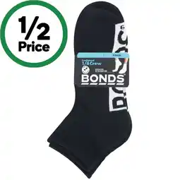 Woolworths Bonds Men’s Socks 1/4 Crew Pk 3 – Assorted offer