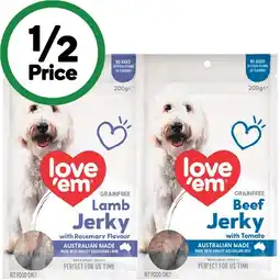 Woolworths Love‘em Jerky Dog Treats 200g offer