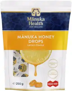 healthylife Manuka Health 400+ Manuka Honey Drops - Lemon 250g offer