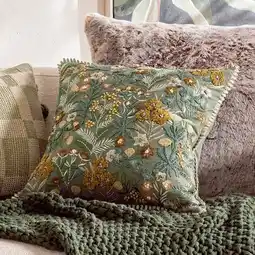 Pillow Talk Camilla Floral Embroidered Cushion by Habitat offer