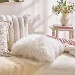 Pillow Talk Mongolian Lambswool Square Cushion by Bambury offer