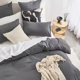 Pillow Talk Australian Cotton Charcoal Quilt Cover Set by Habitat offer