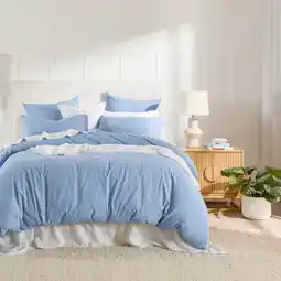 Pillow Talk Australian Cotton Blue Quilt Cover Set by Habitat offer
