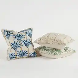Pillow Talk Sanur Palm Embroidered Cushion by M.U.S.E offer