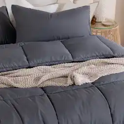 Pillow Talk Snoozi Cube Charcoal Comforter Set by Essentials offer