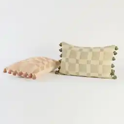 Pillow Talk Kaiya Check Oblong Cushion by M.U.S.E offer