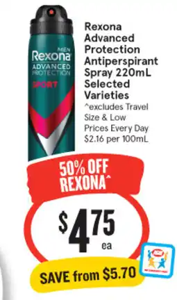 IGA Rexona advanced men protection antiperspirant offer
