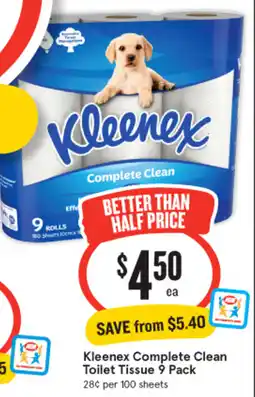 IGA Kleenex complete clean toilet tissue offer