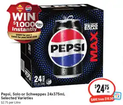 IGA Pepsi, Solo or Schweppes offer