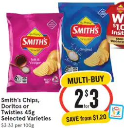 IGA Smith's Chips, Doritos or Twisties offer