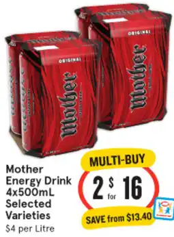IGA Mother Energy Drink offer