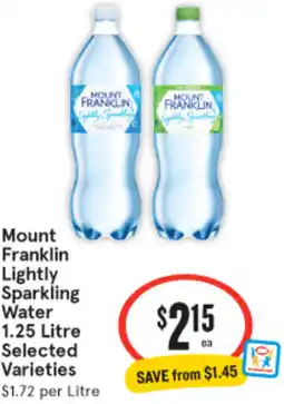 IGA Mount Franklin Lightly Sparkling Water offer