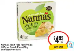 IGA Nanna's Fruit Pies Family Size or Snack Pies offer