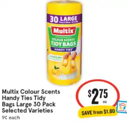 IGA Multix Colour Scents Handy Ties Tidy Bags Large offer