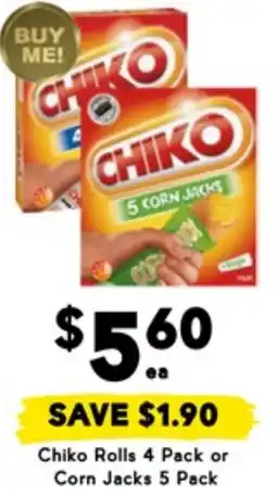 Drakes Chiko Rolls or Corn Jacks offer