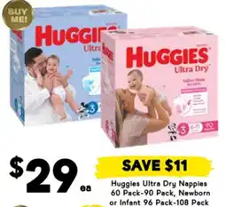 Drakes Huggies Ultra Dry Nappies, Newborn or Infant offer