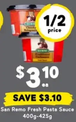 Drakes San Remo Fresh Pasta Sauce offer